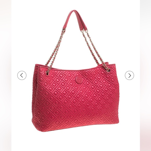 Tory Burch Handbags - Tory Burch Marion Quilted Chain Slouchy Satchel In Peony